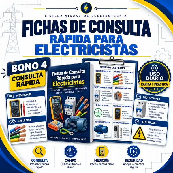 Capa del bono 04: FICHAS DE CONSULTA RÁPIDA PARA ELETRICISTAS